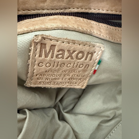 Maxon Collection Leather Italy Hobo Slouchy Shoulder Bag Boho - Picture 8 of 10